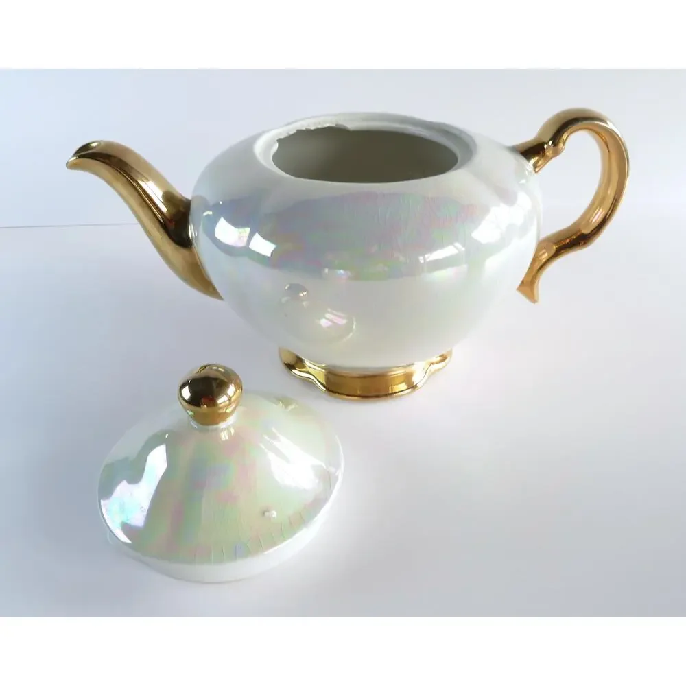 Vintage Ellgreave Heatmaster Teapot, Ditmar Urbach Cups Lusterware Tea Set